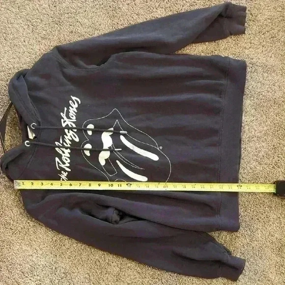 H&M Rolling Stones Graphic Hoodie, size medium, black and white - Picture 6 of 7